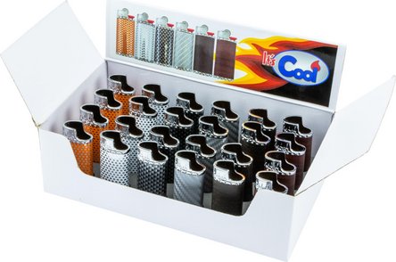 Metal holder for Mini Bic lighter colored assorted
