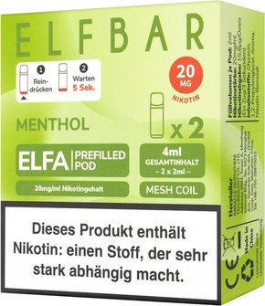 ELFBAR ELFA Pod Menthol 20mg/ Nikotin 2er