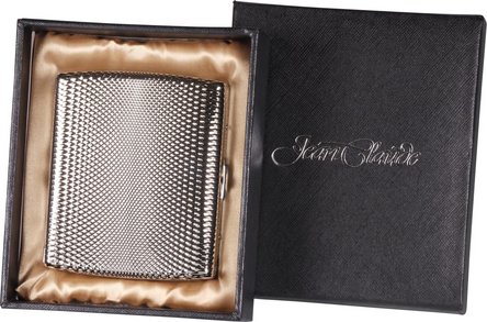 Zigarettenetui Metall JC Tropfen-Reliefdesign nickel  20er