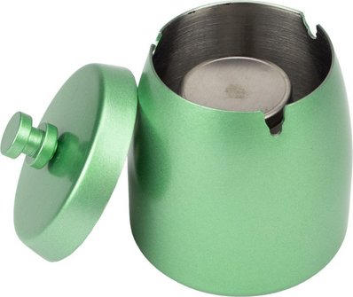 Windascher Metall rund mit Deckel gr&uuml;n 3 Ablagen 8cm
