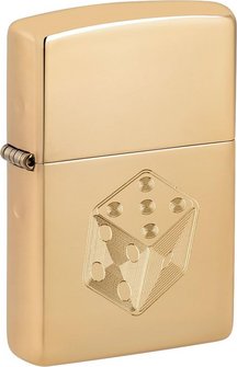 ZIPPO messing poliert gellasert Dice 60007826