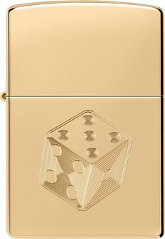 ZIPPO messing poliert gellasert Dice 60007826