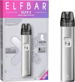 ELFBAR ELFX 2 Pod Kit Titanium Silver  mit Leerpod V2.0