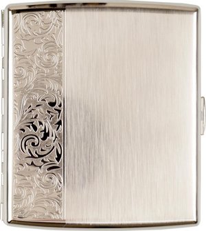 Zigarettenetui JC Metall nickel geb.m.Ornament seitlich 20er