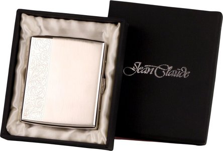 Zigarettenetui JC Metall nickel geb.m.Ornament seitlich 20er