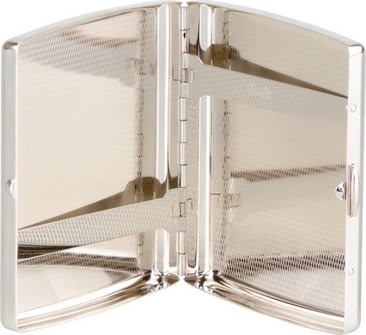 Zigarettenetui JC Metall nickel geb.m.Ornament seitlich 20er