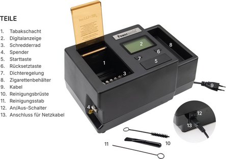 Powermatic III-S+ elekt.Zigaretten-Stopfger&auml;t m.integr.Grind