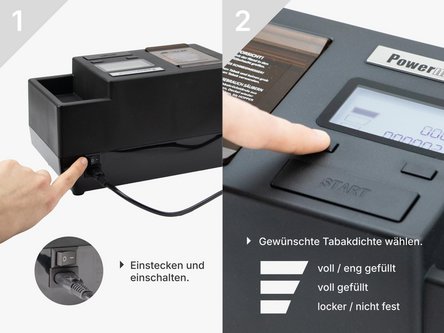 Powermatic III-S+ elekt.Zigaretten-Stopfger&auml;t m.integr.Grind