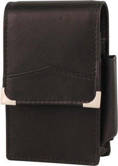 Zigaretten-Packungsetui Leder schwarz  85/100mm