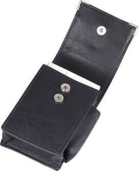 Zigaretten-Packungsetui Leder schwarz  85/100mm