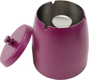 Windascher Metall rund mit Deckel lila 3 Ablagen 12cm