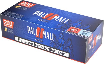 Pall Mall Red Xtra H&uuml;lsen 200 Zigtt.-H&uuml;lsen (5 Schachteln)