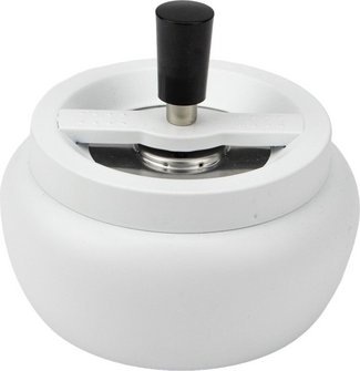 Drehascher bauchig wei&szlig; matt 13 cm