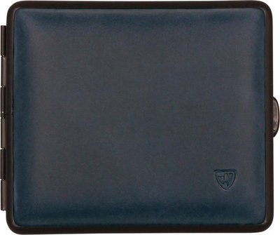 Zigtt.-Etui v.H. Veloursleder dunkelblau Rahmen schwarz 18er