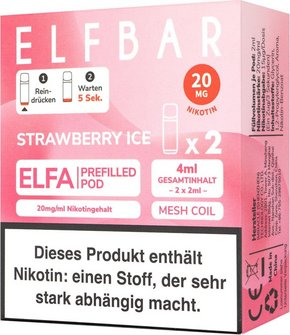 ELFBAR ELFA Pod Strawberry Ice 20mg/ Nikotin 2er