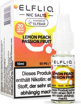 ELFBAR ELFLIQ Lemon Peach Passion Fruit 20mg/ml Nic Salt10ml