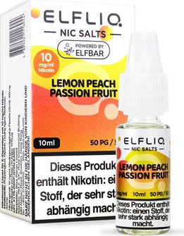 ELFBAR ELFLIQ Lemon Peach Passion Fruit10mg/ml Nic Salt 10ml