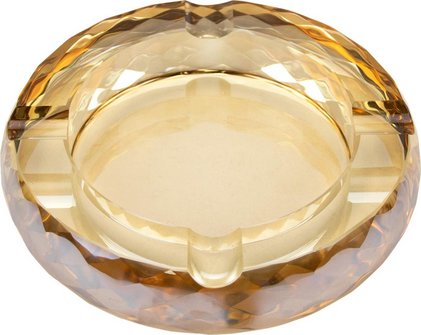 Zigarrenascher Kristallglas rund amber 4 Ablagen