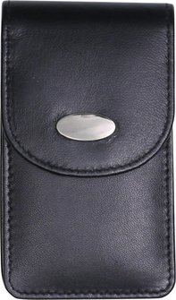 Zigaretten-Packungsetui Leder schwarz Slim  100mm