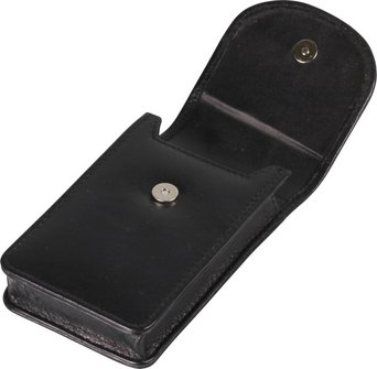 Zigaretten-Packungsetui Leder schwarz Slim  100mm