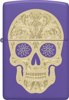 ZIPPO Purple gelaseert Sugar Skull 60007931