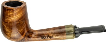 Pfeife Mr.Pipe Redwood braun pol. 9mm, grauer Ring, KS-Mund