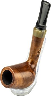 Pfeife Mr.Pipe Redwood braun pol. 9mm, grauer Ring, KS-Mund