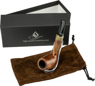 Pfeife Mr.Pipe Redwood braun pol. 9mm, grauer Ring, KS-Mund