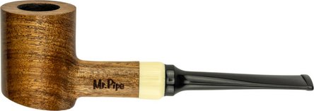 Pfeife Mr.Pipe Redwood braun pol. 9mm, weißer Ring, KS-Mund