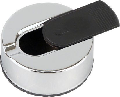 Taschenascher rund chrom poliert/schwarz