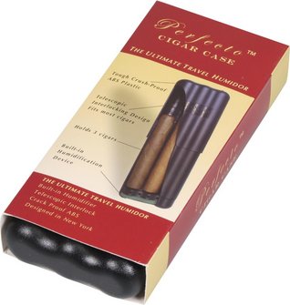 Zigarrenetui Perfecto schwarz/verstellbar15-22cm/ 2cm 3er