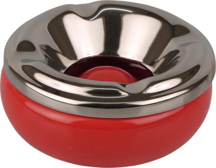 Salon ashtray round ceramic red 11.5cm