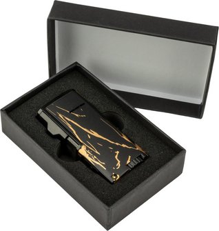 Sky 3-flame jet cigar lighter "Windsor" black/gold marbled