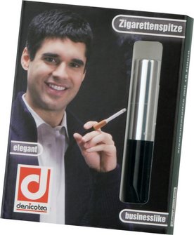 DENICOTEA Zigarettenspitze Automatic silber Sattel