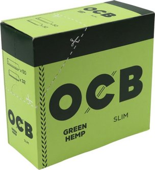 OCB GREEN HEMP Slim Zigarettenpapier &agrave; 32 Blatt (je 50 Hf)