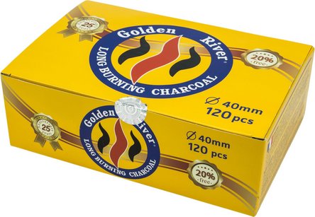 Wasserpfeifenkohle Golden River gro&szlig; 40mm/10 Tabletten