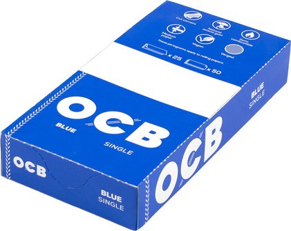 OCB BLAU 50 Zigtt.-Papier (je 25 Heftchen)