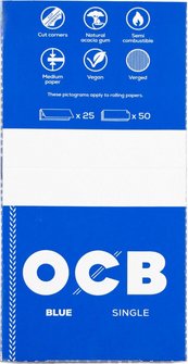 OCB BLAU 50 Zigtt.-Papier (je 25 Heftchen)