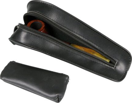 Pfeifentasche Lederoptik schwarz 1er