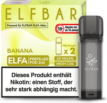 ELFBAR ELFA Pod Banana 20mg/ml Nikotin 2er