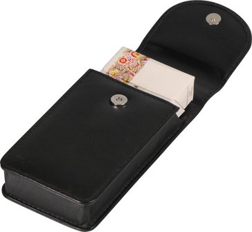 Zigaretten-Packungsetui Leder schwarz  120mm