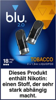blu 2.0 Podpack 1,9ml Tobacco 18mg/ml Nikotin 2er