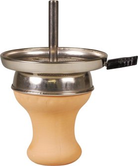 Kopf Ton natur mit Kaminaufsatz f&uuml;r Shisha