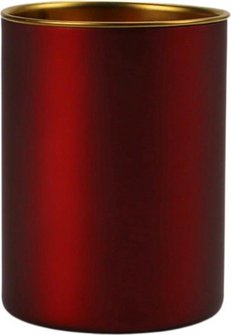 Stickbecher Metall dunkelrot  6.5cm