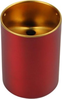 Stickbecher Metall dunkelrot  6.5cm