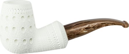 Block Meerschaumpfeife Large graviert Half Bent Egg