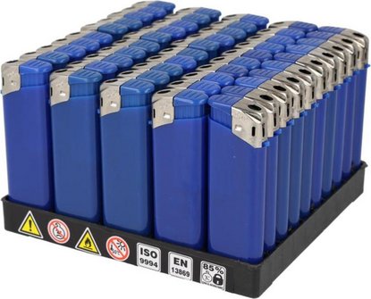 GO Kommerz Mehrweg-Piezo-Feuerzeug blau