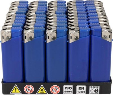 GO Kommerz Mehrweg-Piezo-Feuerzeug blau