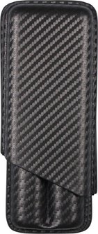 Zigarren Schiebe-Etui Lederoptik Carbondesign 2er