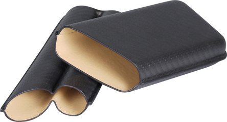Zigarren Schiebe-Etui Lederoptik Carbondesign 2er